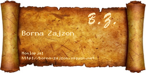 Borna Zajzon névjegykártya